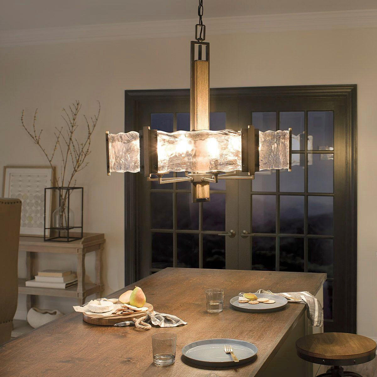 KRONLEUCHTER Kichler 66/71,1/76 cm  - Bronzefarben, Design, Glas/Metall (66/71,1/76cm) - Elstead Lighting