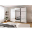 SCHWEBETÜRENSCHRANK 301/223/68 cm 3-türig Grau, Weiß  - Schwarz/Weiß, KONVENTIONELL, Glas/Holzwerkstoff (301/223/68cm) - Novel