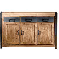 SIDEBOARD  140/90/40 cm 3 Schublade(n)  - Schwarz/Naturfarben, Design, Holz/Metall (140/90/40cm) - MID.YOU
