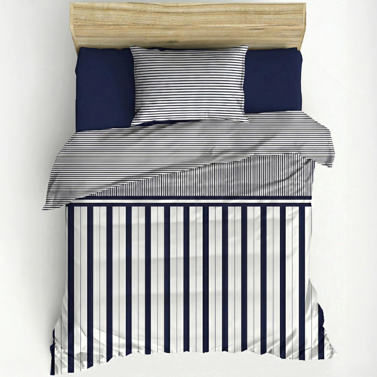 BETTWÄSCHE 135/200 cm  - Dunkelblau, Basics, Textil (135/200cm)