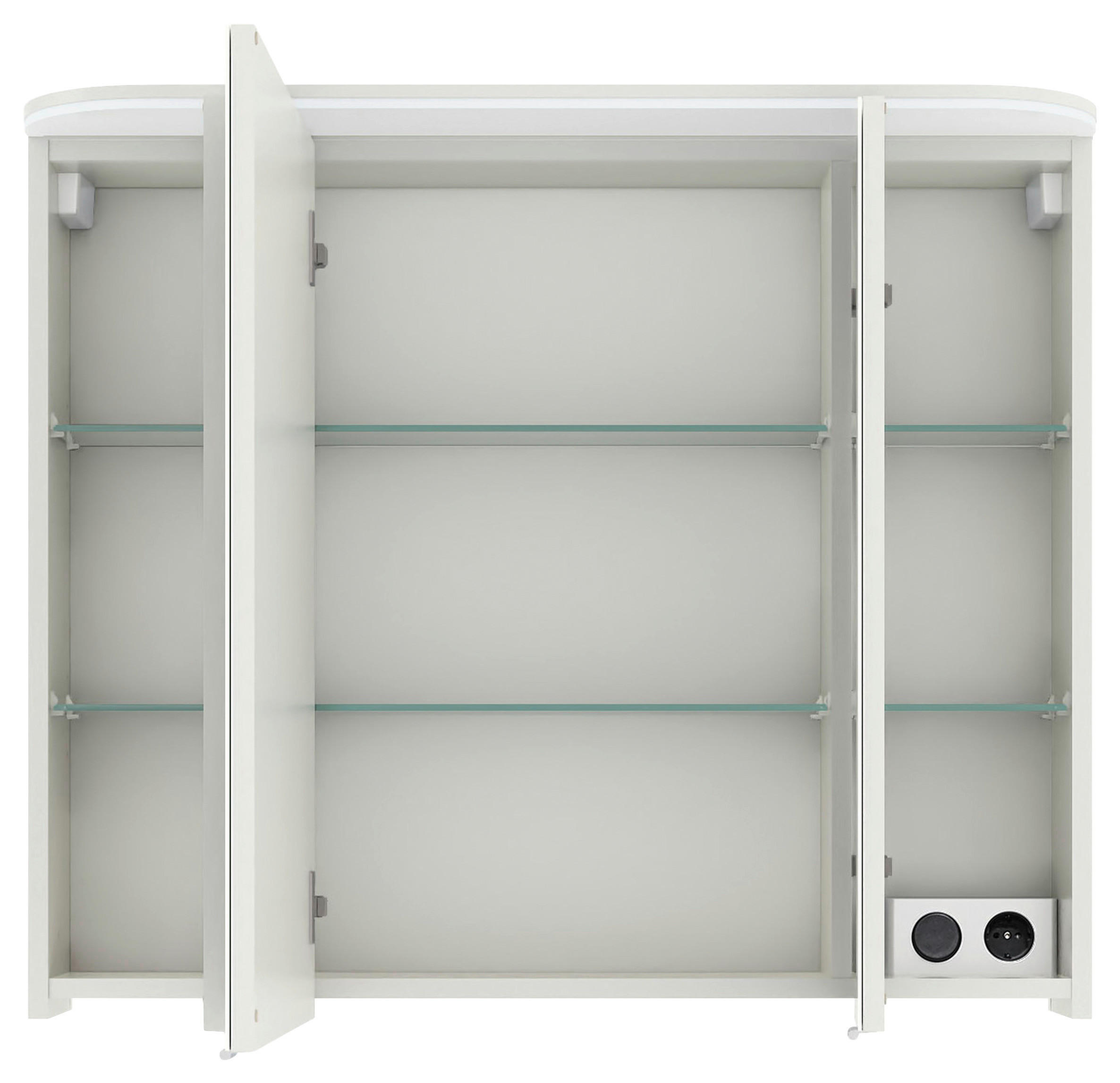 SPIEGELSCHRANK 85,2/72,3/17 cm  - Chromfarben/Weiß, KONVENTIONELL, Glas/Holzwerkstoff (85,2/72,3/17cm) - Pelipal