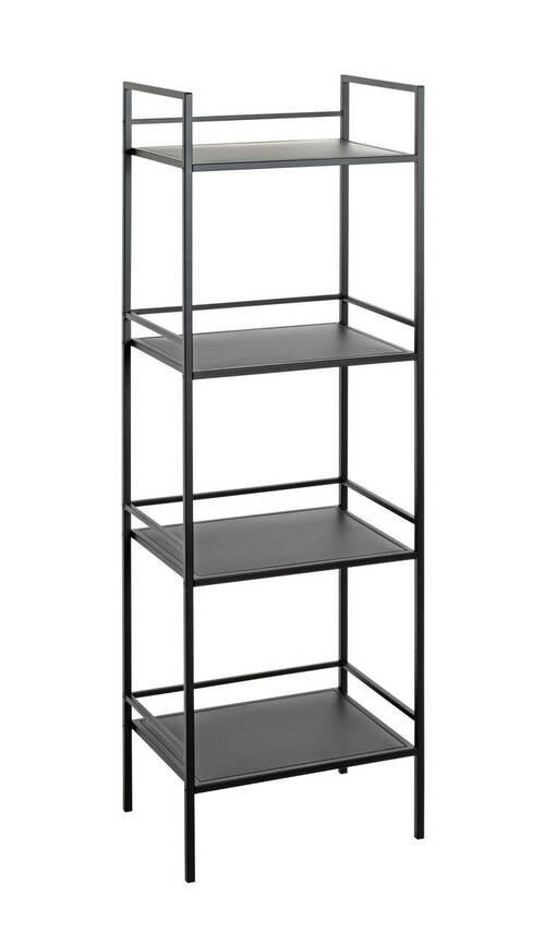 REGÁL, černá, ocel, 40/128/30 cm - černá, Design, kov (40/128/30cm)