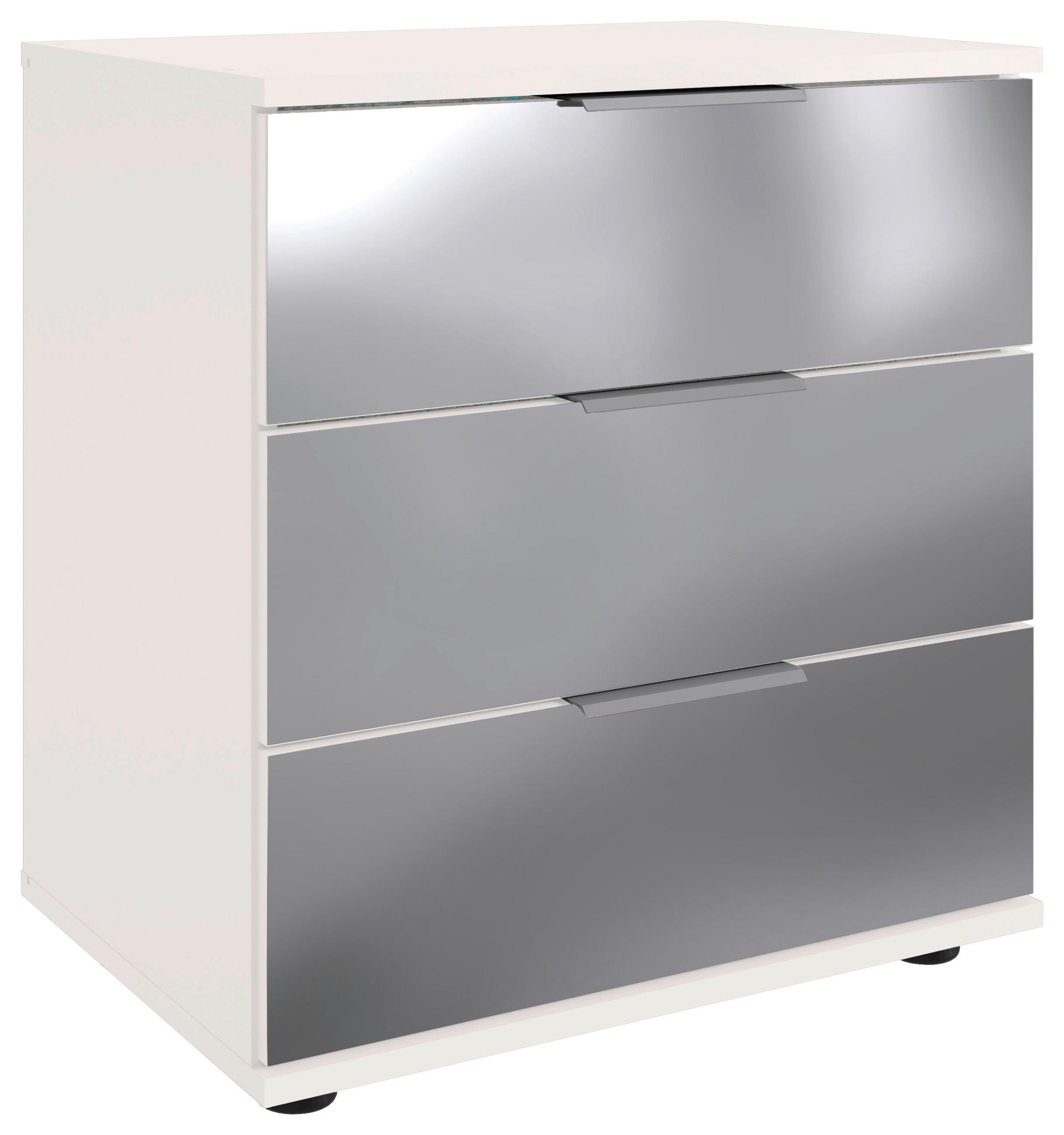Noptieră, 52/58/38 cm, străveziu, alb, culoare aluminiu - alb/străveziu, Modern, plastic/sticlă (52/58/38cm) - P & B