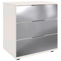 NACHTSCHRANK 52/58/38 cm, Klar, Weiß, Alufarben,  - Klar/Alufarben, MODERN, Glas/Holzwerkstoff (52/58/38cm) - P & B
