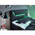 BOXSPRINGBETT 120/200 cm,  in Schwarz  - Silberfarben/Schwarz, Trend, Kunststoff/Textil (120/200cm) - Xora