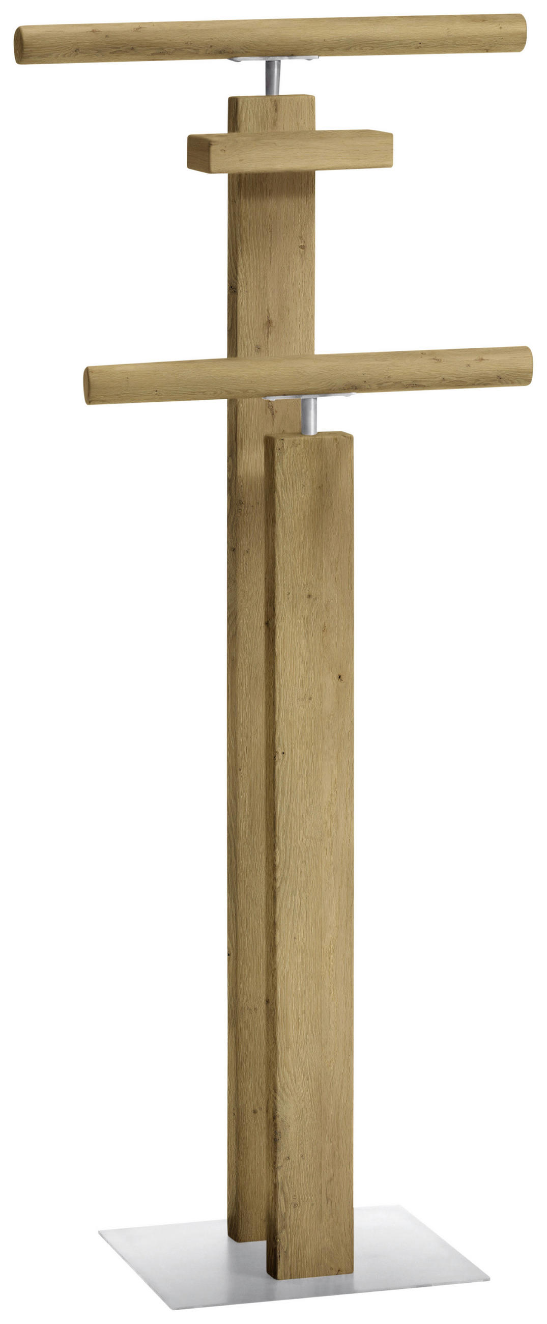 HERRENDIENER in Alufarben, Hellbraun, Wildeiche 45/107/28 cm   - Hellbraun/Wildeiche, KONVENTIONELL, Holz/Metall (45/107/28cm) - Hasena