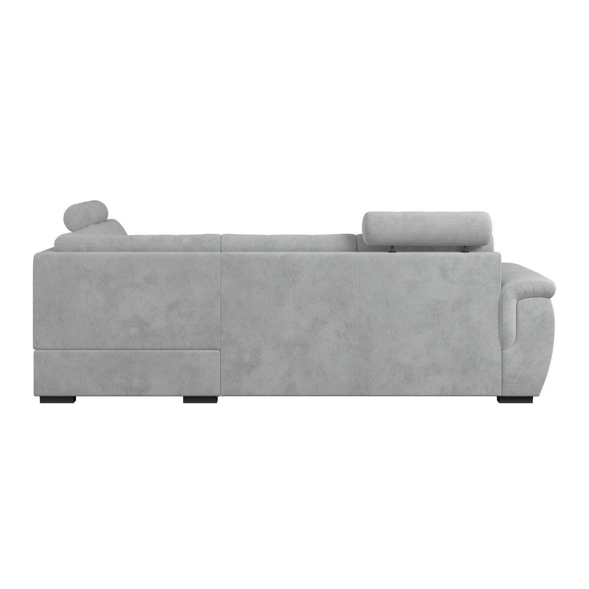 ECKSOFA  Mikrofaser, Struktur Hellgrau  - Hellgrau/Schwarz, Konventionell, Kunststoff/Textil (251/183cm) - MID.YOU