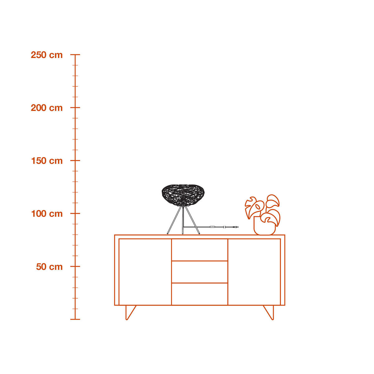 TISCHLEUCHTE 39,5/47,6 cm   - Beige, Natur, Papier/Metall (39,5/47,6cm) - Ledvance