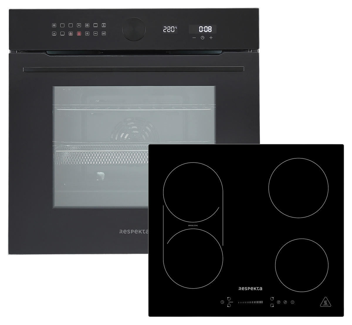 BACKOFENSET ASET9006600I  - Schwarz, Basics, Glas/Metall (60/60/58cm) - Respekta