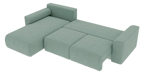 ECKSOFA Mintgrün Velours  - Chromfarben/Mintgrün, KONVENTIONELL, Kunststoff/Textil (195/293cm) - Carryhome