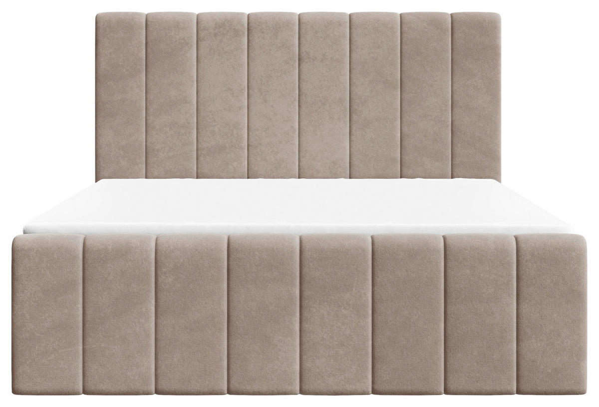 BOXBETT 140/200 cm,  in Cappuccino, Bettkasten, Topper, H2 + H3 = mittel + fest  - Schwarz/Cappuccino, MODERN, Holz/Kunststoff (140/200cm) - MID.YOU