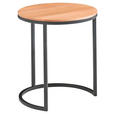 BEISTELLTISCH 39/39/48 cm Schwarz, Buchefarben rund  - Buchefarben/Schwarz, Design, Holz/Metall (39/39/48cm) - Johann Jakob