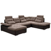 WOHNLANDSCHAFT Dunkelbraun, Hellbraun Webstoff  - Hellbraun/Dunkelbraun, MODERN, Textil (170/324/218cm) - MID.YOU