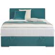 BOXBETT 140/200 cm  in Petrol  - Chromfarben/Petrol, KONVENTIONELL, Kunststoff/Textil (140/200cm) - Carryhome