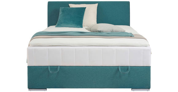 BOXBETT 140/200 cm  in Petrol  - Chromfarben/Petrol, KONVENTIONELL, Kunststoff/Textil (140/200cm) - Carryhome