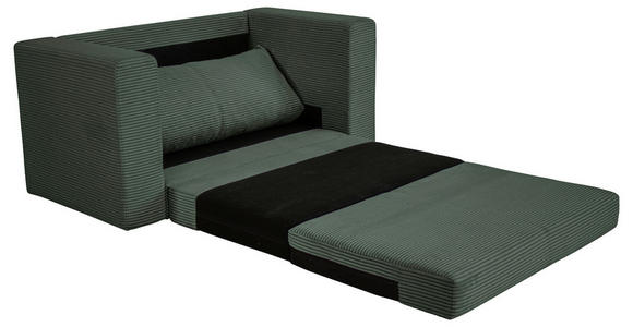 JUGEND- UND KINDERSOFA  in Cord Dunkelgrün  - Dunkelgrün/Schwarz, KONVENTIONELL, Textil (136/78/72cm) - Xora