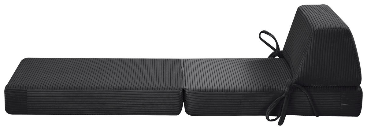 SCHLAFSESSEL Cord Schwarz    - Schwarz, Design, Textil/Metall (65/57/81cm) - Livetastic