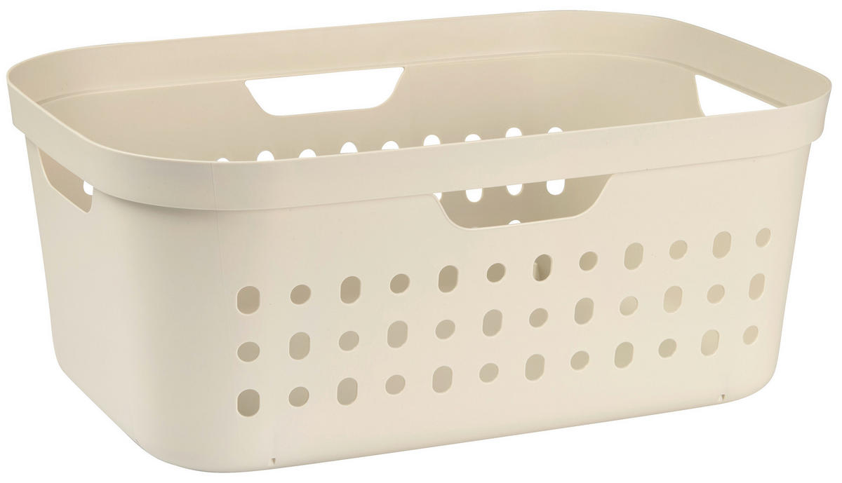 WÄSCHEKORB - Weiß, KONVENTIONELL, Kunststoff (38,5/23,3/56,6cm) - Rotho