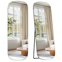 STANDSPIEGEL 50/160/37 cm  - Schwarz, Trend, Glas/Holzwerkstoff (50/160/37cm) - Boxxx