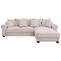 ECKSOFA Rosa Cord  - Schwarz/Rosa, KONVENTIONELL, Kunststoff/Textil (318/197cm) - Hom`in