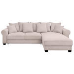 ECKSOFA Rosa Cord  - Schwarz/Rosa, KONVENTIONELL, Kunststoff/Textil (318/197cm) - Hom`in