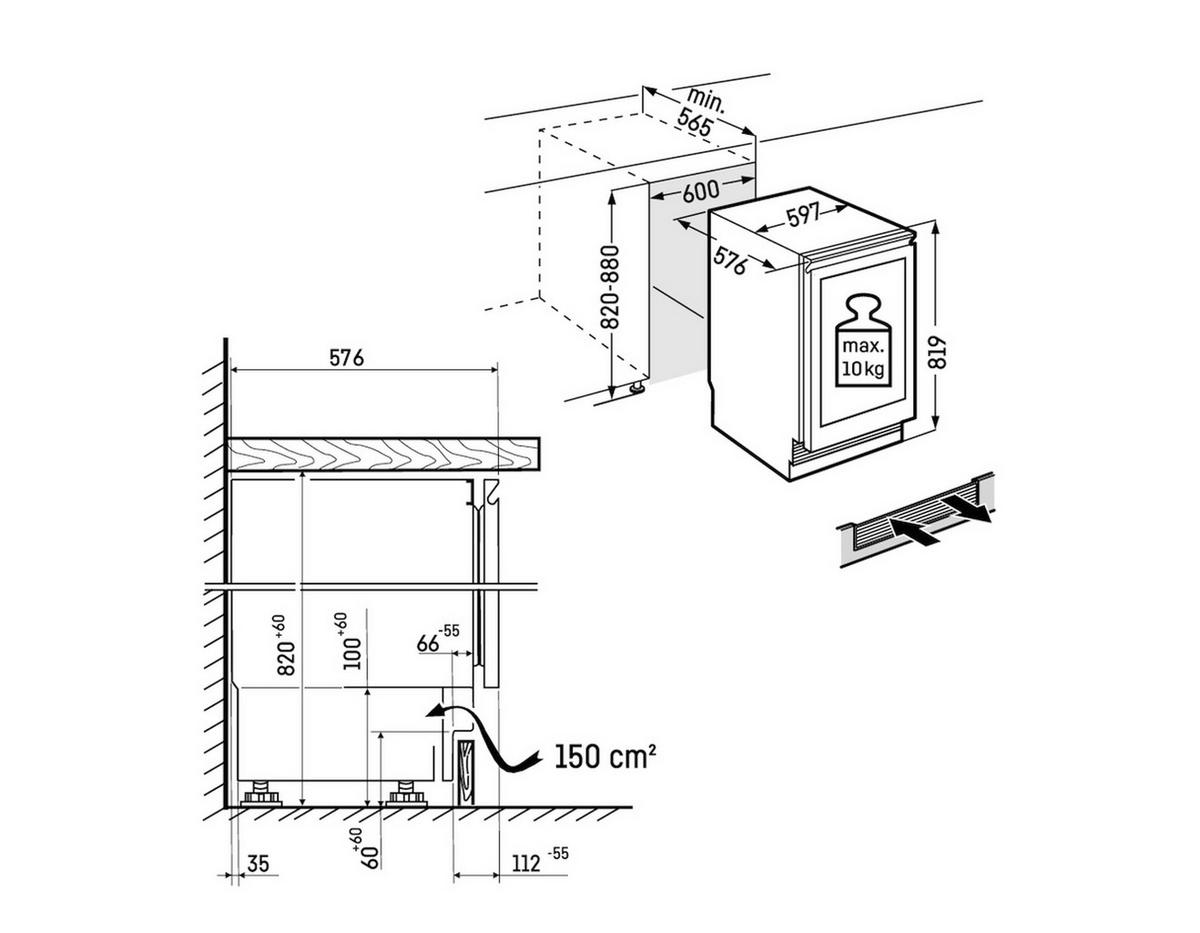 WEINKÜHLSCHRANK UWgb 3631  - Schwarz, Basics, Holz/Metall (59,7/81,9/57,9cm) - Liebherr