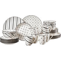 KOMBISERVICE Schwarz, Weiß Fusion 30-teilig 6 Personen  - Schwarz/Weiß, KONVENTIONELL, Keramik (39/29/35cm) - Ritzenhoff Breker