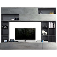 WOHNWAND 5-teilig  in Hellgrau, Dunkelgrau  277/209/40 cm  - Dunkelgrau/Hellgrau, MODERN, Holzwerkstoff/Kunststoff (277/209/40cm) - Carryhome