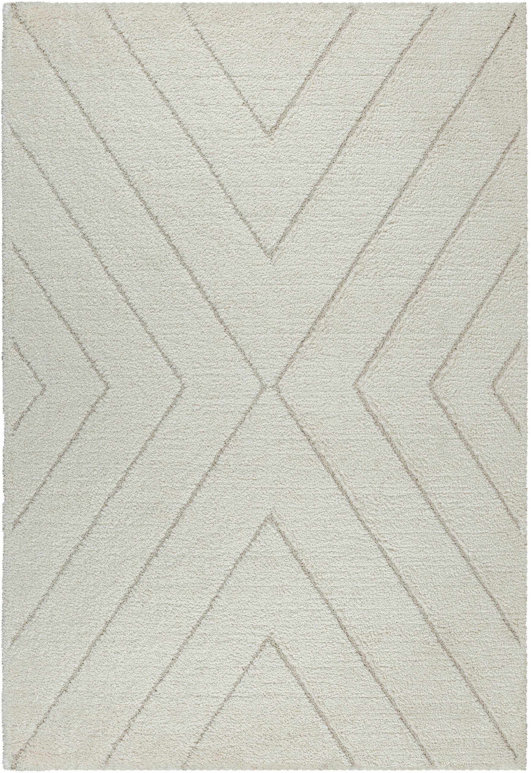 Webteppich (rechteckig: ca. 80 80/150 cm Ideal Shaggy Creme  - Creme, KONVENTIONELL, Textil (80/150cm)