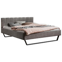 POLSTERBETT gepolstertes Kopfteil Anthrazit 180/200 cm  - Anthrazit, KONVENTIONELL, Textil/Metall (180/200cm) - Hasena