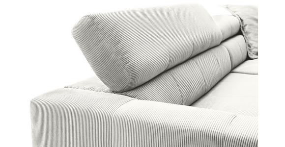 ECKSOFA Weiß Cord  - Schwarz/Weiß, KONVENTIONELL, Textil/Metall (311/219cm) - Hom`in