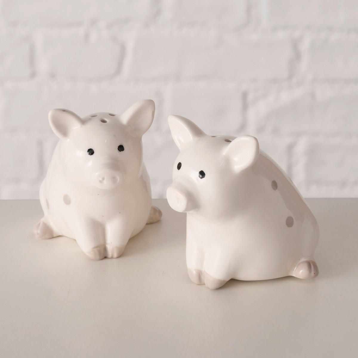 SALZ- UND PFEFFERSTREUER    - Weiß, Basics, Keramik/Kunststoff (6/7/7cm)