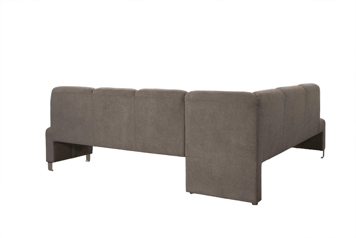 KLUPA KUTNA  smeđa  drvo, tekstil, drvni materijal      - srebrne boje/smeđa, Moderno, drvni materijal/drvo (263/198cm) - Livetastic