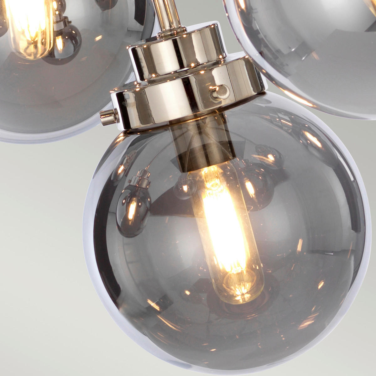 KRONLEUCHTER 88/58.1 cm   - Nickelfarben, Design, Glas/Metall (88/58.1cm) - Elstead Lighting
