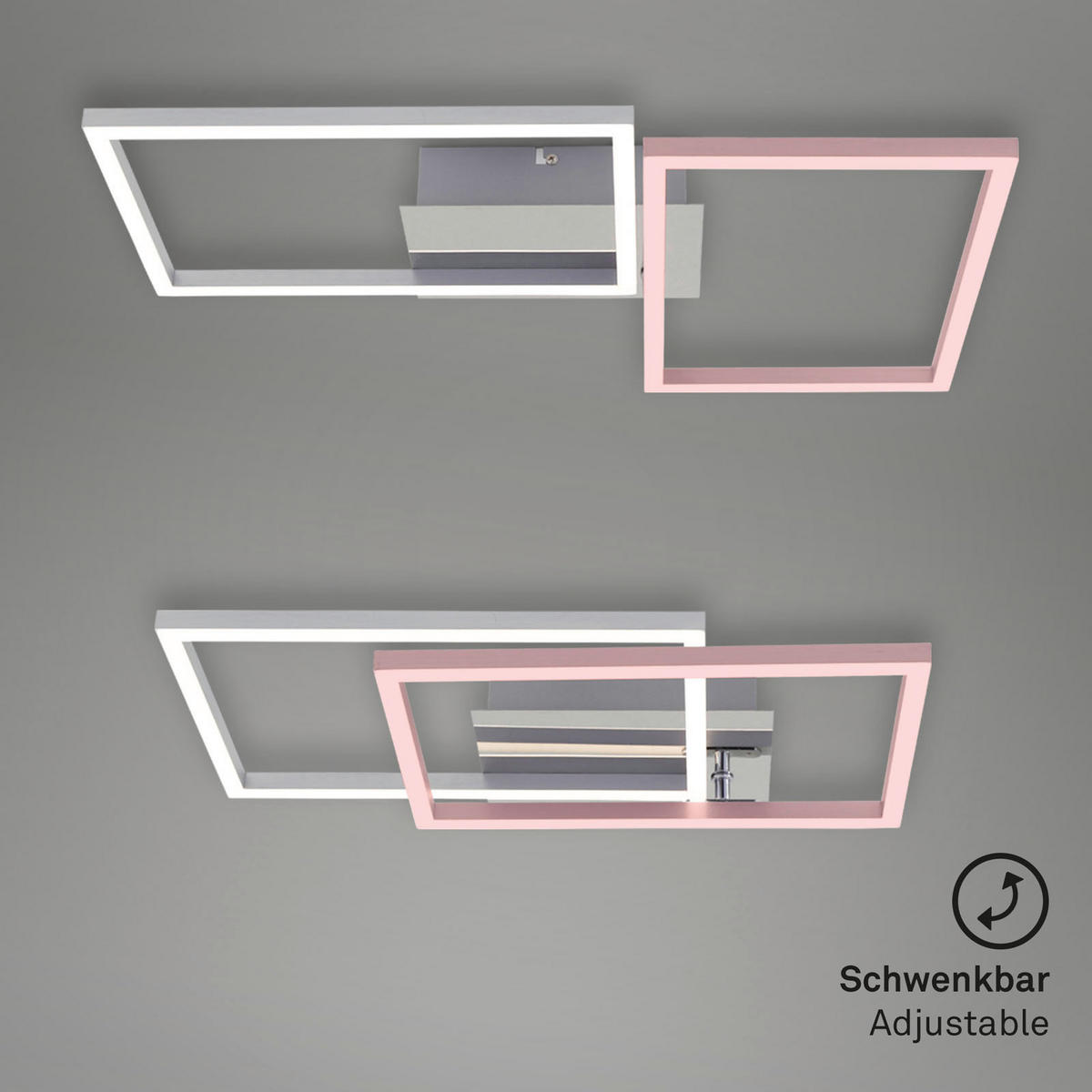LED-DECKENLEUCHTE 50/38,8/7,8 cm   - Chromfarben, Design, Kunststoff/Metall (50/38,8/7,8cm)