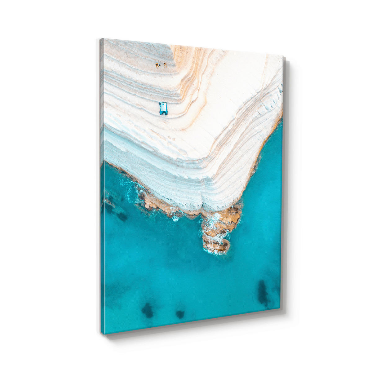 LEINWANDBILD Landschaft & Natur, Abstraktes 60/80 cm  - Blau/Weiß, Basics, Holz/Textil (60/80cm)