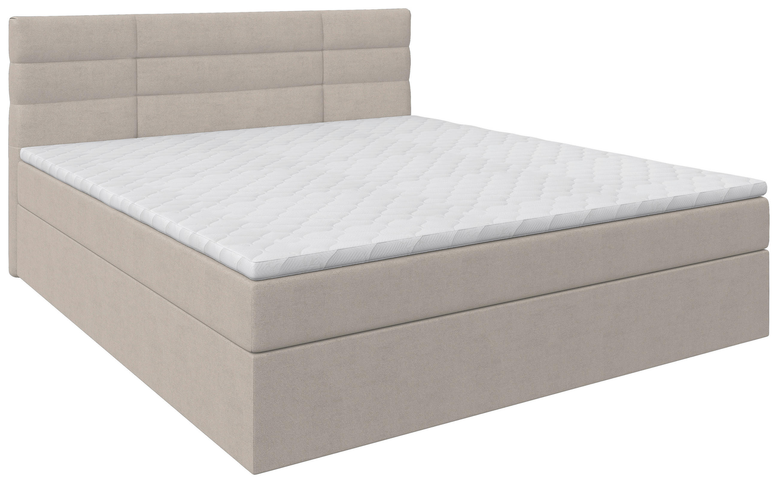BOXBETT 160/200 cm  Creme  - Creme/Schwarz, Konventionell, Holz/Kunststoff (160/200cm) - Carryhome