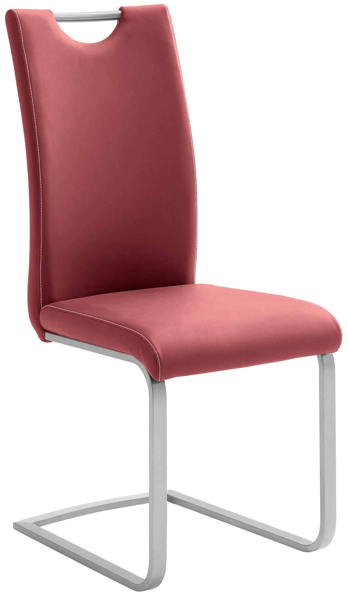 SCHWINGSTUHL  in Edelstahl Lederlook  - Edelstahlfarben/Bordeaux, Design, Textil/Metall (42/103/55cm) - Novel
