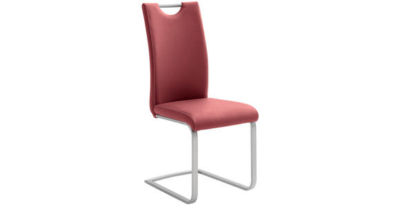 SCHWINGSTUHL in Edelstahl Lederlook - Edelstahlfarben/Bordeaux, Design, Textil/Metall (42/103/55cm) - Novel