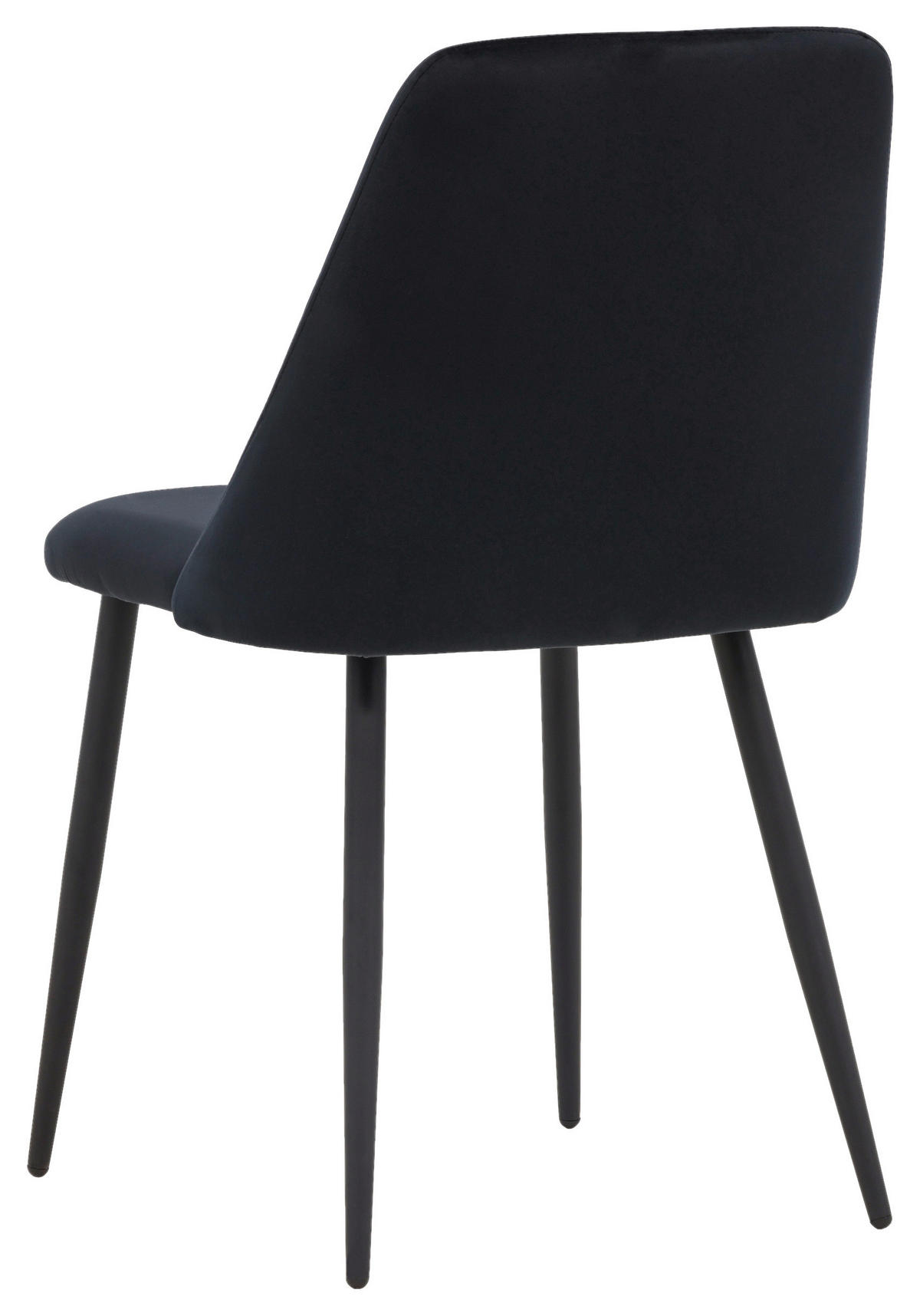 STUHL-SET 2 Stück  in Stahl Samt  - Schwarz, Design, Textil/Metall (49/87/56cm) - Livetastic