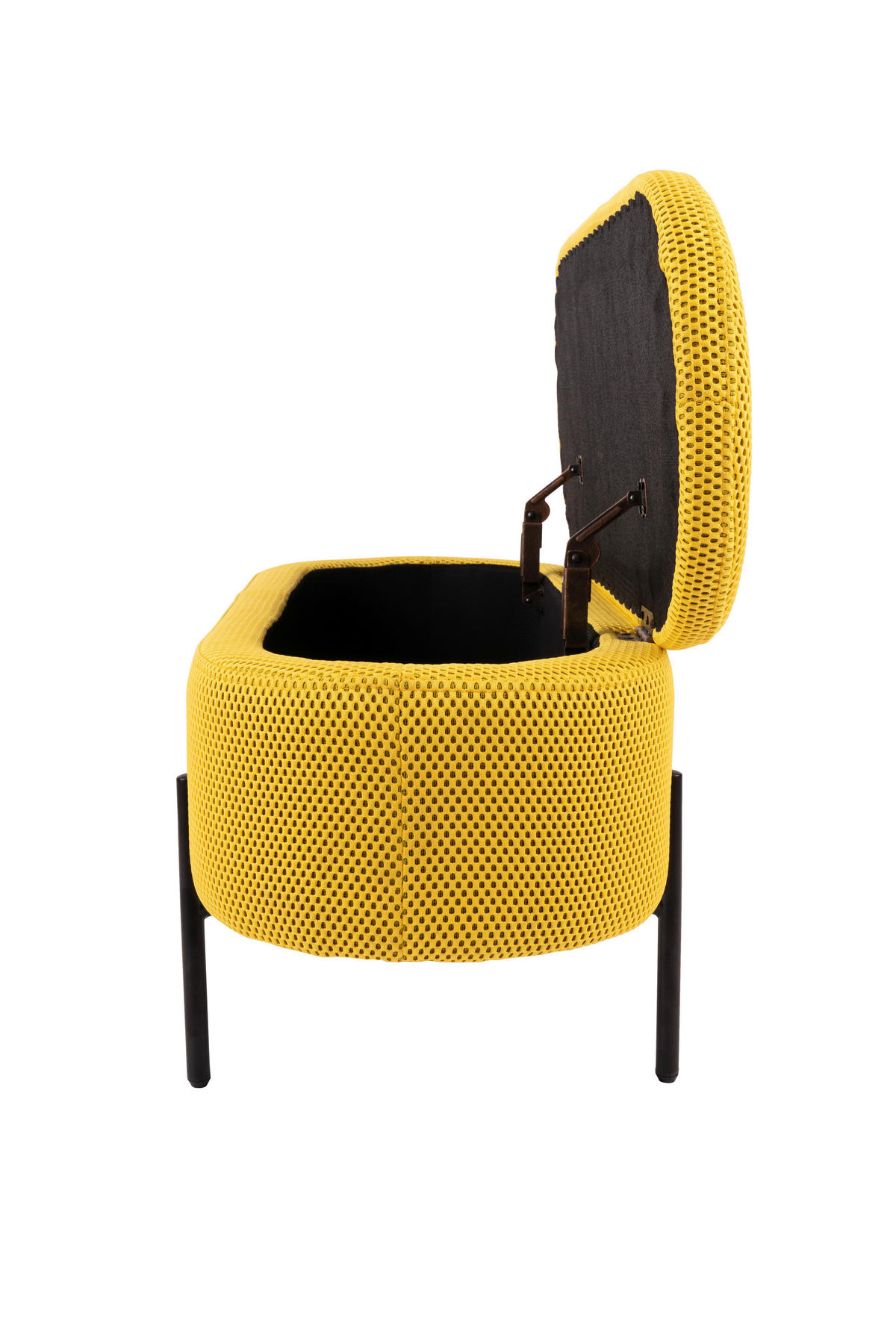 HOCKERBANK in Metall, Textil Gelb, Schwarz  - Gelb/Schwarz, Design, Textil/Metall (95/36/43cm)