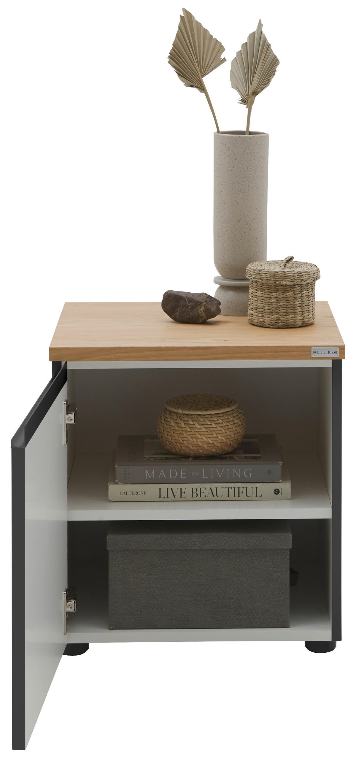 NACHTSCHRANK 45/46/41 cm furniert  - Eichefarben/Anthrazit, Design, Holzwerkstoff/Kunststoff (45/46/41cm) - Dieter Knoll