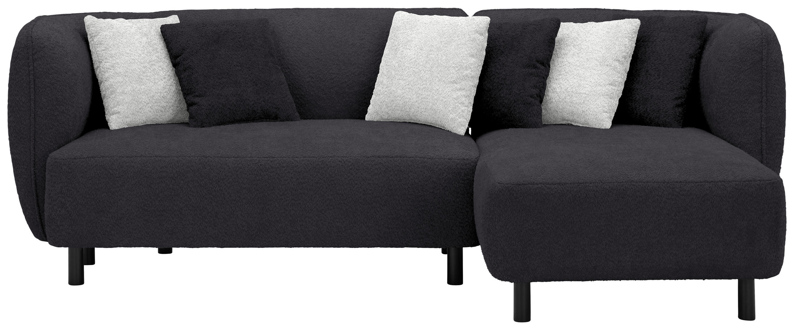 ECKSOFA in Chenille Graphitfarben  - Weiss/Hellgrau, Design, Holz/Textil (236/148cm) - Lomoco