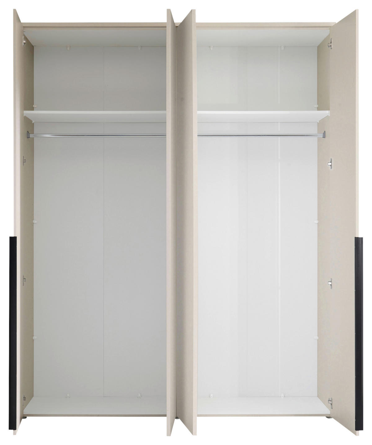 DREHTÜRENSCHRANK 180/225/52 cm 4-türig Kaschmir  - Kaschmir/Schwarz, MODERN, Holzwerkstoff/Kunststoff (180/225/52cm) - MID.YOU