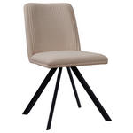 STUHL Webstoff Schwarz, Beige  - Beige/Schwarz, Design, Textil/Metall (49/84/60cm) - Hom`in