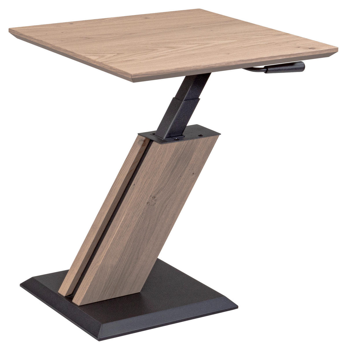 COUCHTISCH in Holz, Metall 50/50/44-61 cm  - Eiche Bianco/Anthrazit, Natur, Holz/Metall (50/50/44-61cm) - Venda