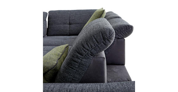 ECKSOFA Dunkelgrau Chenille - Chromfarben/Dunkelgrau, Design, Textil (242/313cm) - Xora