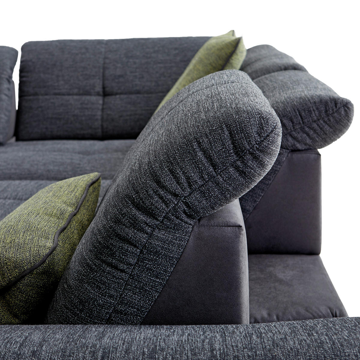 ECKSOFA Dunkelgrau Chenille  - Chromfarben/Dunkelgrau, Design, Textil (242/313cm) - Xora