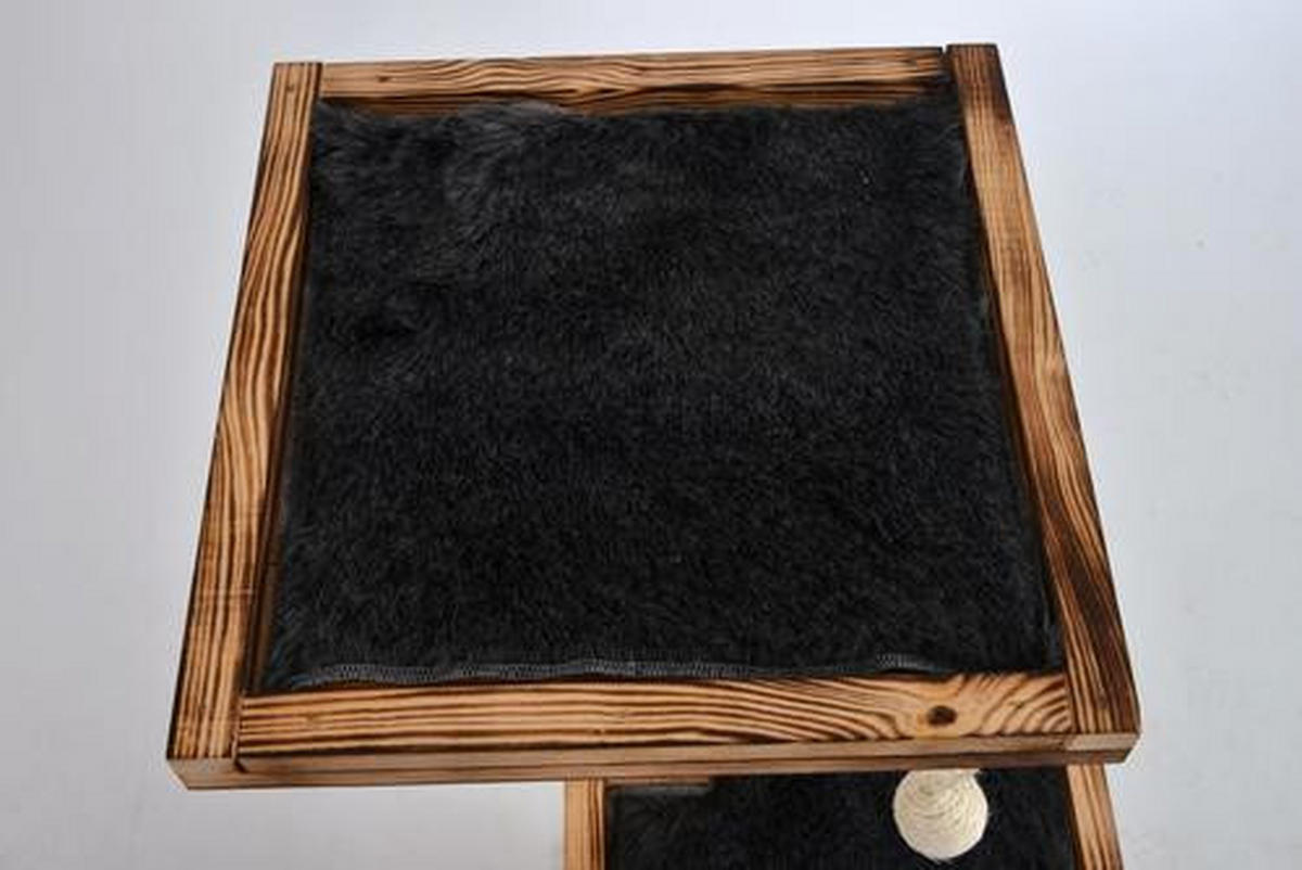 KRATZBAUM - Naturfarben/Grau, KONVENTIONELL, Holz/Textil (48cm)