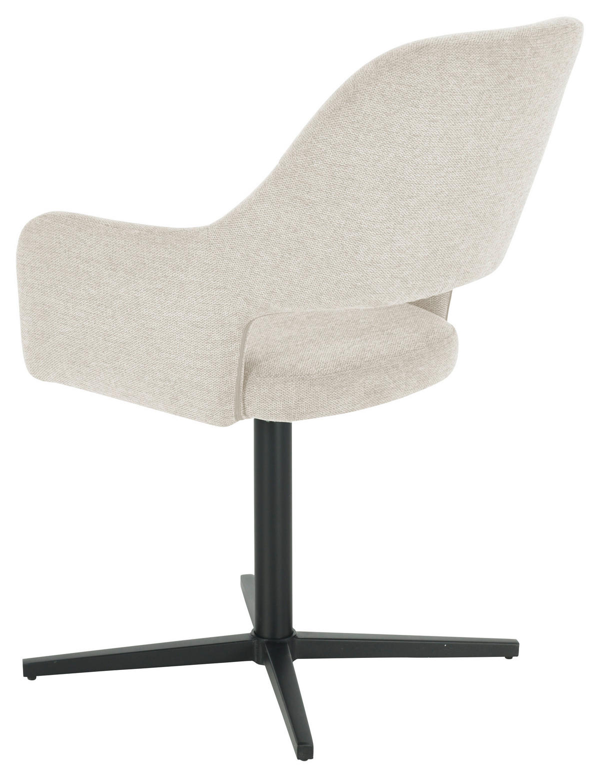 ARMLEHNSTUHL  in Eisen Leinenoptik  - Beige/Schwarz, MODERN, Holz/Textil (56/86/63cm) - MID.YOU
